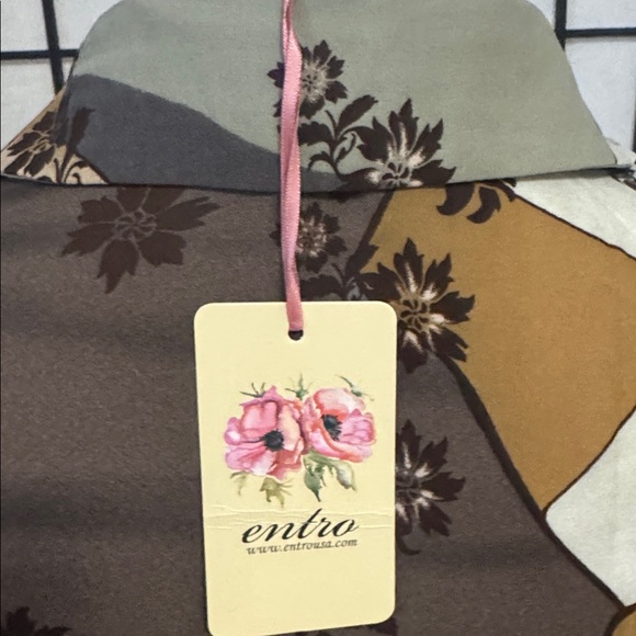 entro | Floral Patchwork High Low Button Up Blouse  🆕 NWT Oversized Sz Med/Lg - Picture 7 of 11